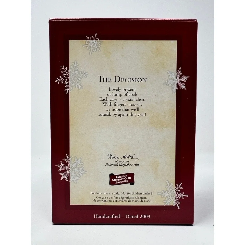 Hallmark The Decision Ornament Santa 2003 Purple Red Naughty Nice Scale